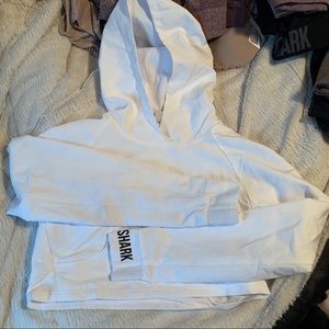 Gymshark white cropped hoodie
